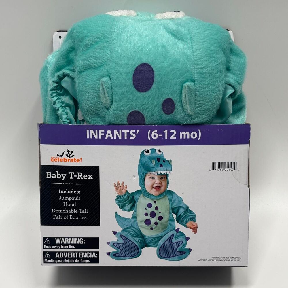 NWT Blue Baby T-Rex Halloween Costume / Sz 6 - 12 Months